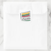 Litouwen Pride X vlag Vierkante Sticker (Tas)