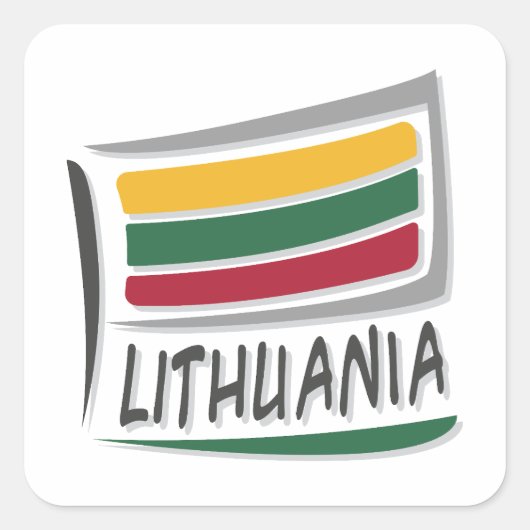 Litouwen Pride X vlag Vierkante Sticker (Voorkant)