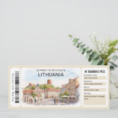 Litouwen Reis Instapkaart Ticket Kaart (Staand voorkant)