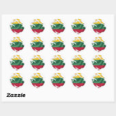 Litouwen Ripped Flag Classic Round Sticker (Vel)