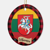Litouwen, Rode buffels en Litouwse vlag Keramisch Ornament (Links)