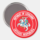 Litouwen Round Emblem Magneet (Voorkant / Achterkant)