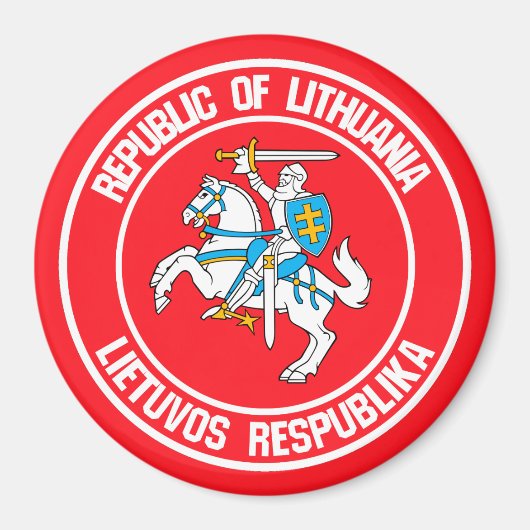 Litouwen Round Emblem Magneet (Voorkant)