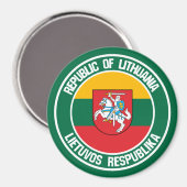 Litouwen Round Emblem Magneet (Voorkant / Achterkant)
