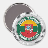 Litouwen Round Emblem Magneet (Voorkant / Achterkant)