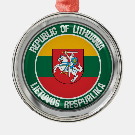 Litouwen Round Emblem Metalen Ornament (Voorkant)