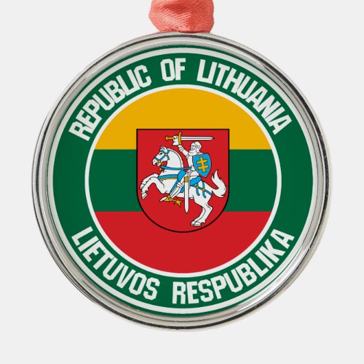 Litouwen Round Emblem Metalen Ornament (Voorkant)