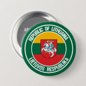 Litouwen Round Emblem Ronde Button 7,6 Cm (Voorkant /achterkant)