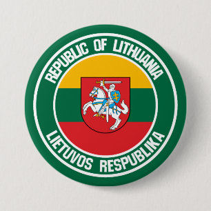 Litouwen Round Emblem Ronde Button 7,6 Cm