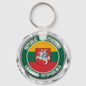 Litouwen Round Emblem Sleutelhanger (Voorkant)