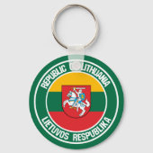 Litouwen Round Emblem Sleutelhanger (Voorkant)