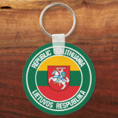Litouwen Round Emblem Sleutelhanger (Voorkant)