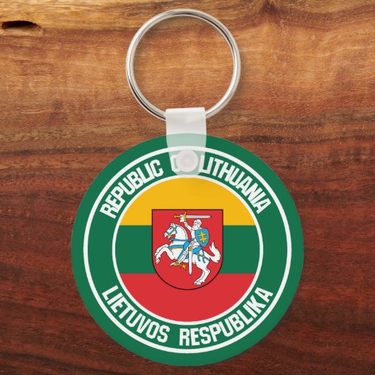 Litouwen Round Emblem Sleutelhanger (Voorkant)