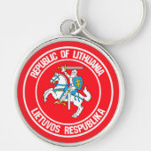 Litouwen Round Emblem Sleutelhanger (Voorkant)