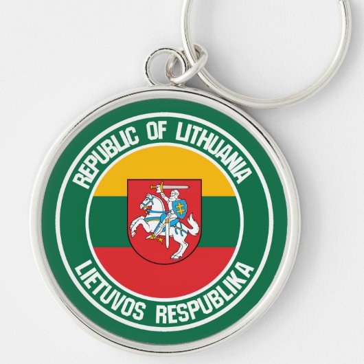 Litouwen Round Emblem Sleutelhanger (Voorkant)