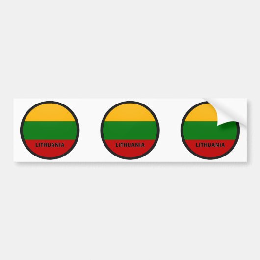 Litouwen Roundel-kwaliteitsvlag Bumpersticker (Voorkant)