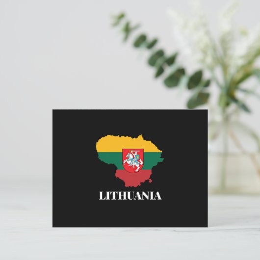 Litouwen silhouet en vlag briefkaart (Staand voorkant)