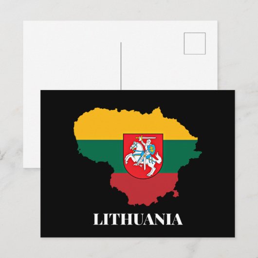 Litouwen silhouet en vlag briefkaart (Voorkant / Achterkant)