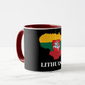 Litouwen silhouet en vlag mok (Voorkant links)