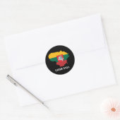 Litouwen silhouet en vlag ronde sticker (Envelop)