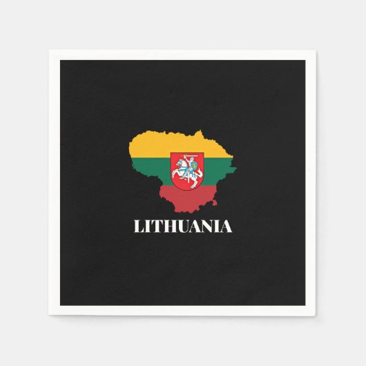 Litouwen silhouet en vlag servet (Voorkant)