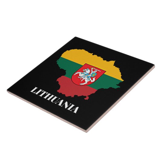 Litouwen silhouet en vlag tegeltje (Zijkant)