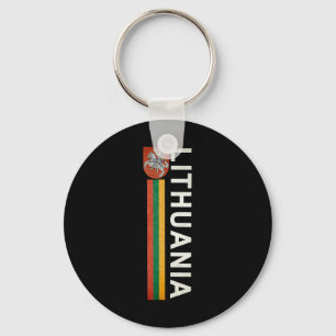 Litouwen Sportieve Retro Vlag En Litouws Embleem Sleutelhanger