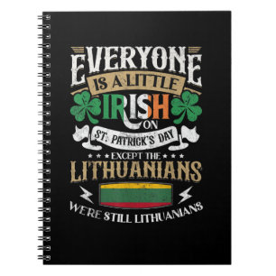 Litouwen St. Patricks Day Litouwers Mannen & Vrouw Notitieboek