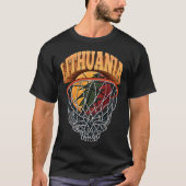 Litouwen Sterk Basketball Skeleton Net T-shirt (Voorkant)