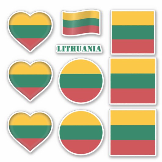 Litouwen stickers & Litouwen Vlag, Hart / sport (Voorkant)