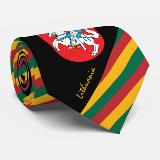 Litouwen Stripes Stropdas, bedrijf Litouwse vlag Stropdas (Opgerold)