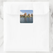 Litouwen, Trakai. Eilandkasteel 3 Vierkante Sticker (Tas)