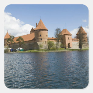 Litouwen, Trakai. Eilandkasteel 3 Vierkante Sticker