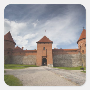 Litouwen, Trakai, Trakai Historisch Nationaal 4 Vierkante Sticker