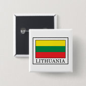 Litouwen Vierkante Button 5,1 Cm (Voorkant /achterkant)