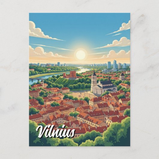 Litouwen Vilnius Reizen Briefkaart (Voorkant)