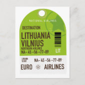 Litouwen Vilnius vliegticket Briefkaart (Voorkant)