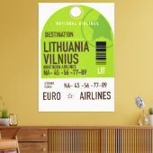 Litouwen Vilnius vliegticket Canvas Afdruk (Insitu (Woonkamer))