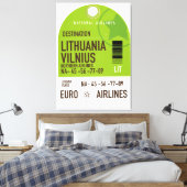 Litouwen Vilnius vliegticket Canvas Afdruk (Insitu (Slaapkamer))