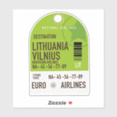 Litouwen Vilnius vliegticket Sticker (Vel)