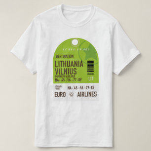 Litouwen Vilnius vliegticket T-shirt