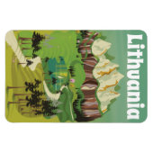 Litouwen vintage reisposter magneet (Horizontaal)