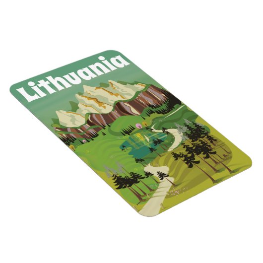 Litouwen vintage reisposter magneet (Rechterzijde)