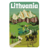 Litouwen vintage reisposter magneet (Verticaal)