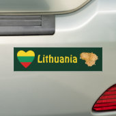 Litouwen Vlag Hart + Landkaart Bumpersticker (Op auto)