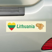 Litouwen Vlag Hart + Landkaart Bumpersticker (Op auto)