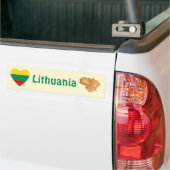 Litouwen Vlag Hart + Landkaart Bumpersticker (Op Truck)