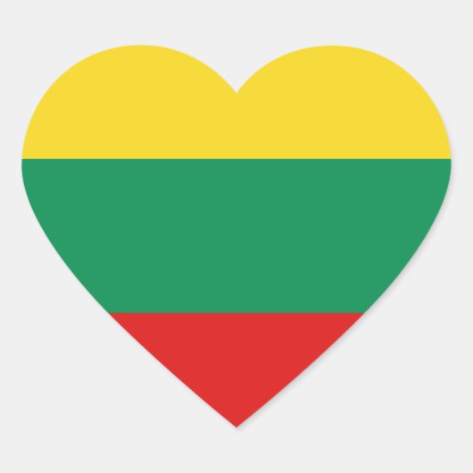 Litouwen Vlag Hart Sticker (Voorkant)