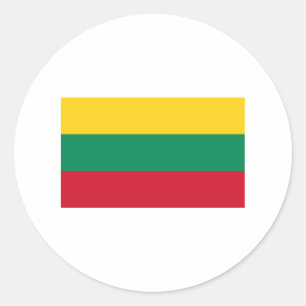 Litouwen VLAG Internationaal Ronde Sticker