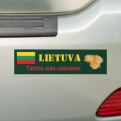 Litouwen Vlag + Landkaart Bumpersticker (Op auto)